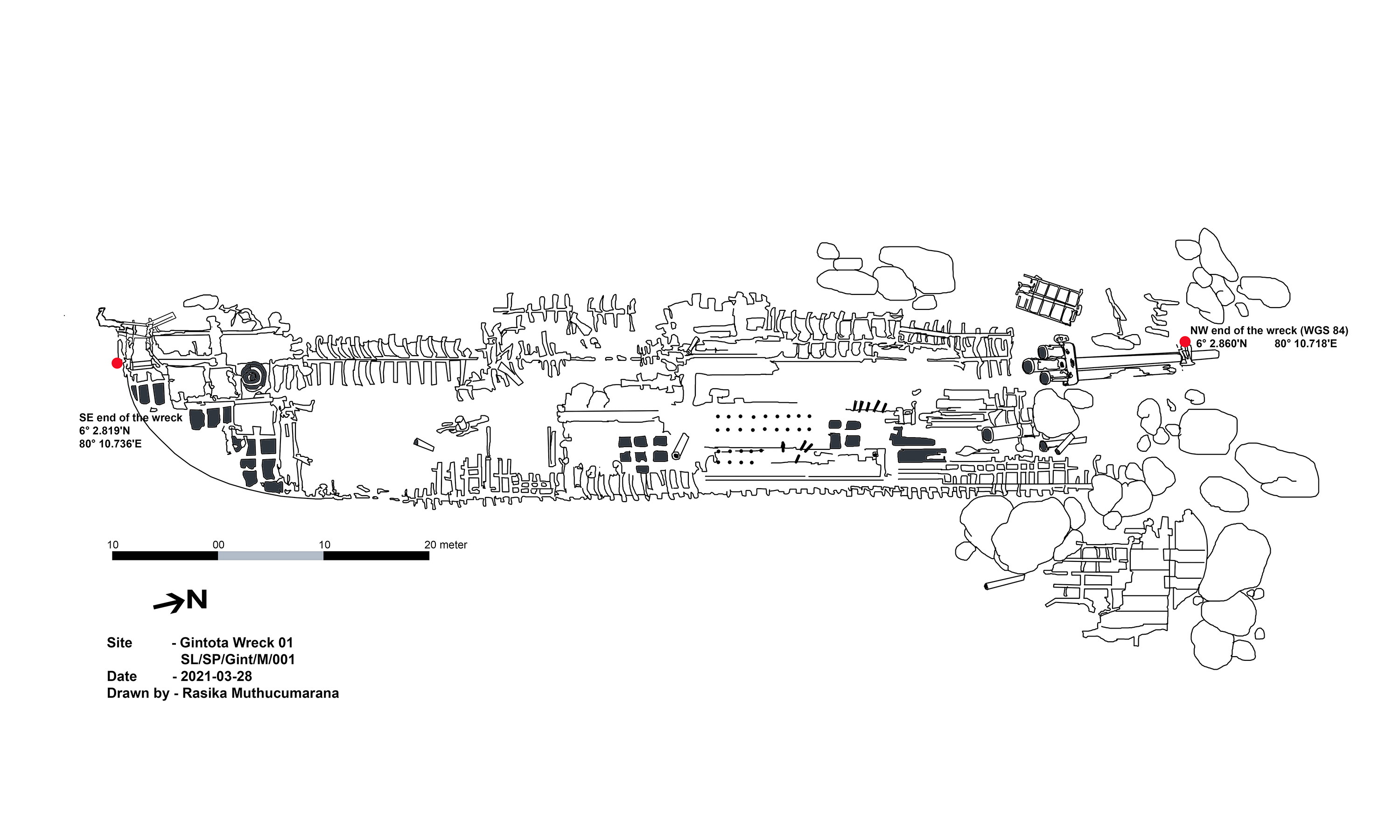 Site Plan of the MV Elsia
